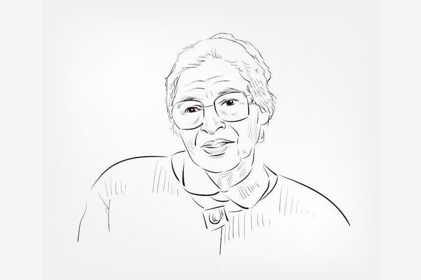 sketch of Mrs. Rosa Parks